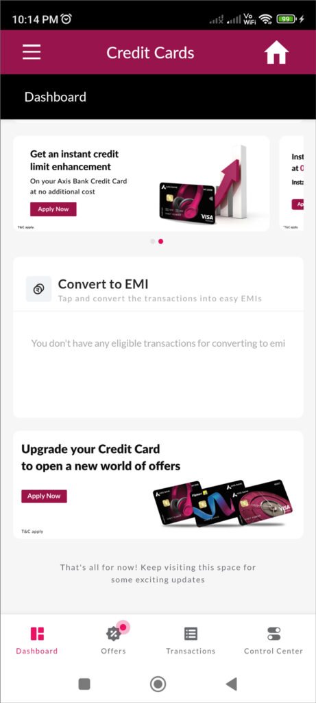 Credit Card - Home Page